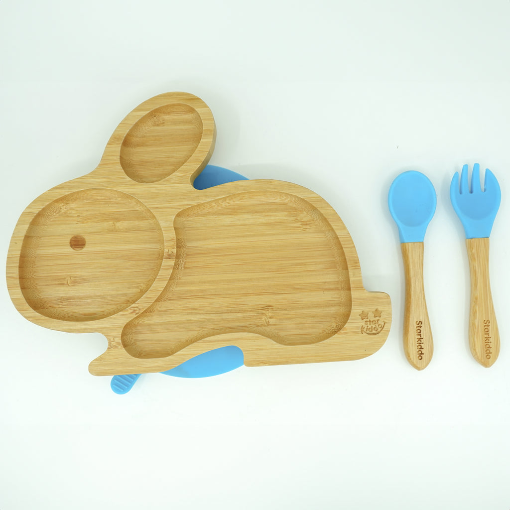 Rabbit Suction Bamboo Plate