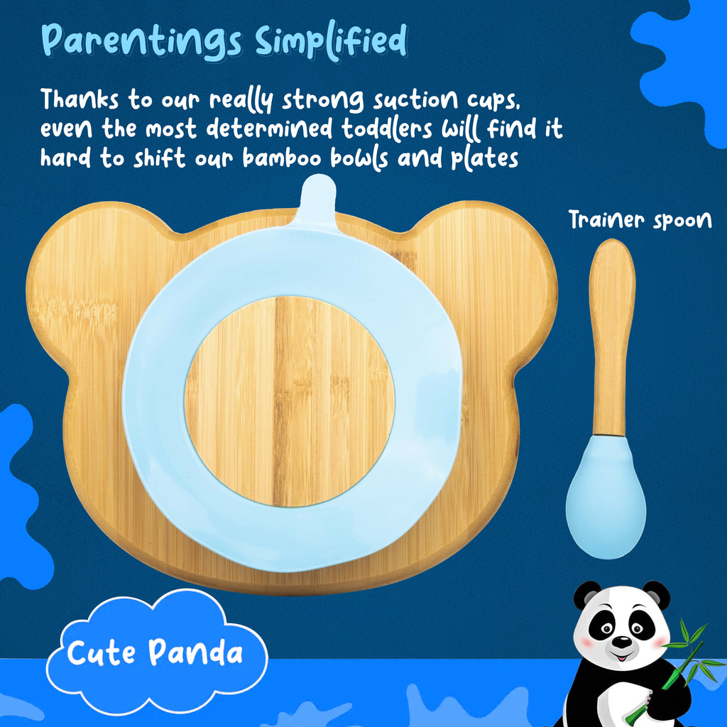 Bamboo Tableware with Suction for Babies 