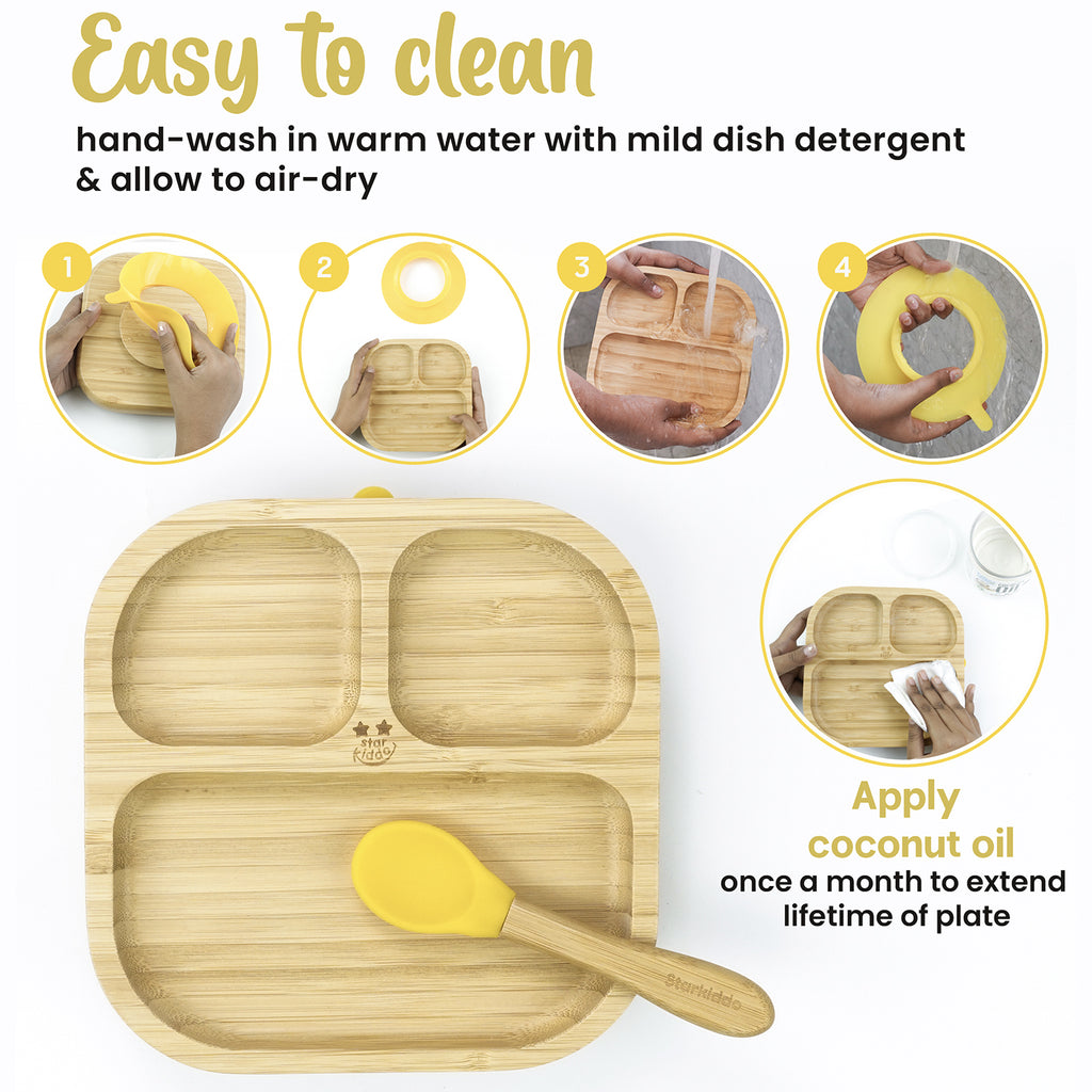 bamboo suction dinner set