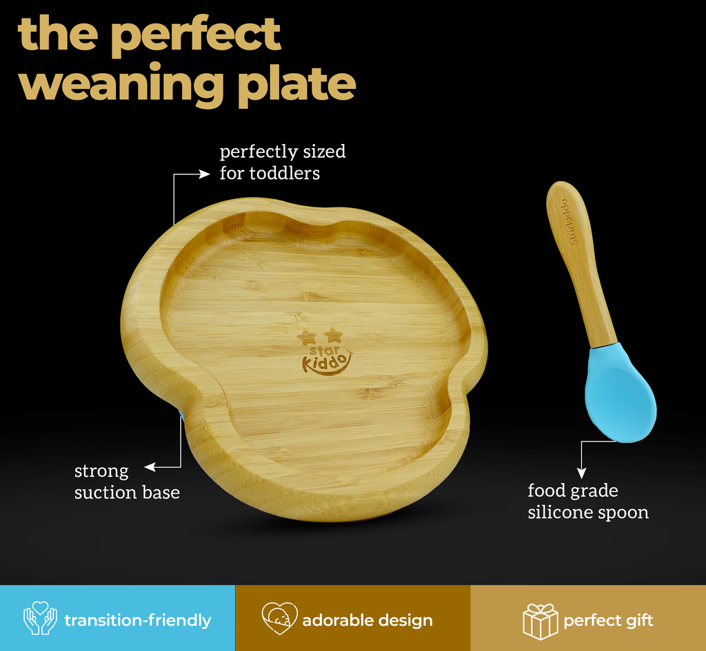 Baby Led Weaning Bamboo Plate & Spoon Set