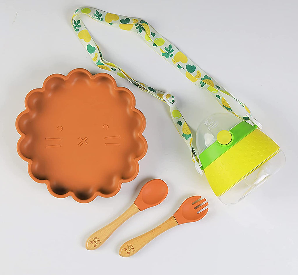 Baby Silicone Suction Plates and Spoons with Sippy Cup Sets