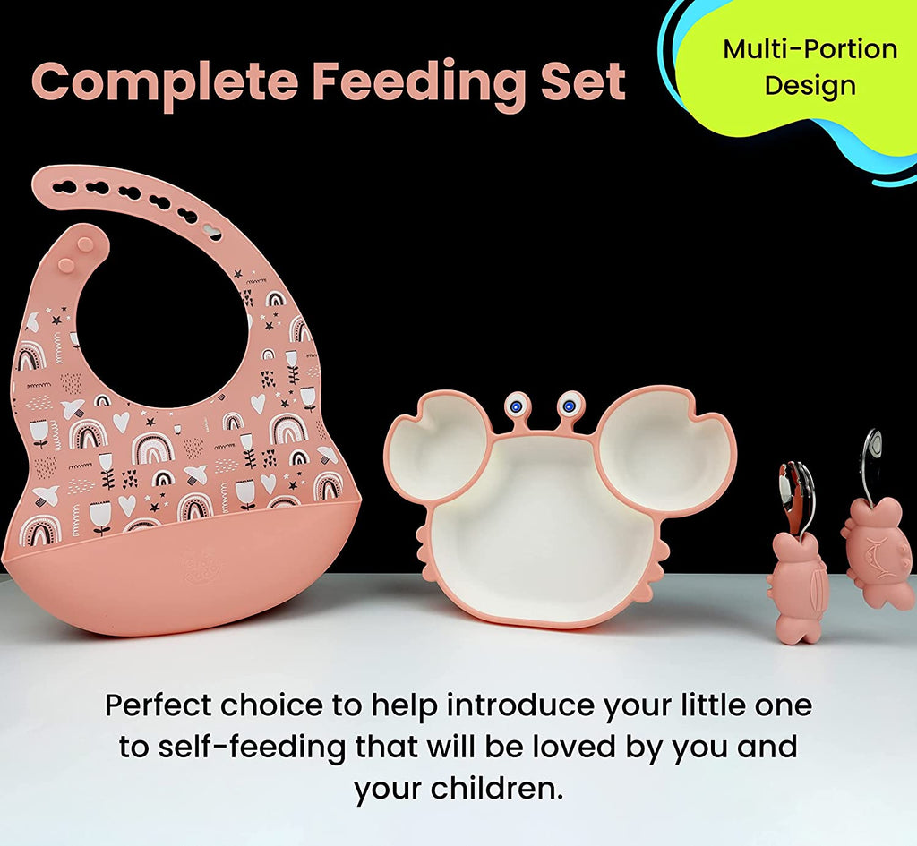 Silicone Suction Plate Feeding Set Combo for Babies