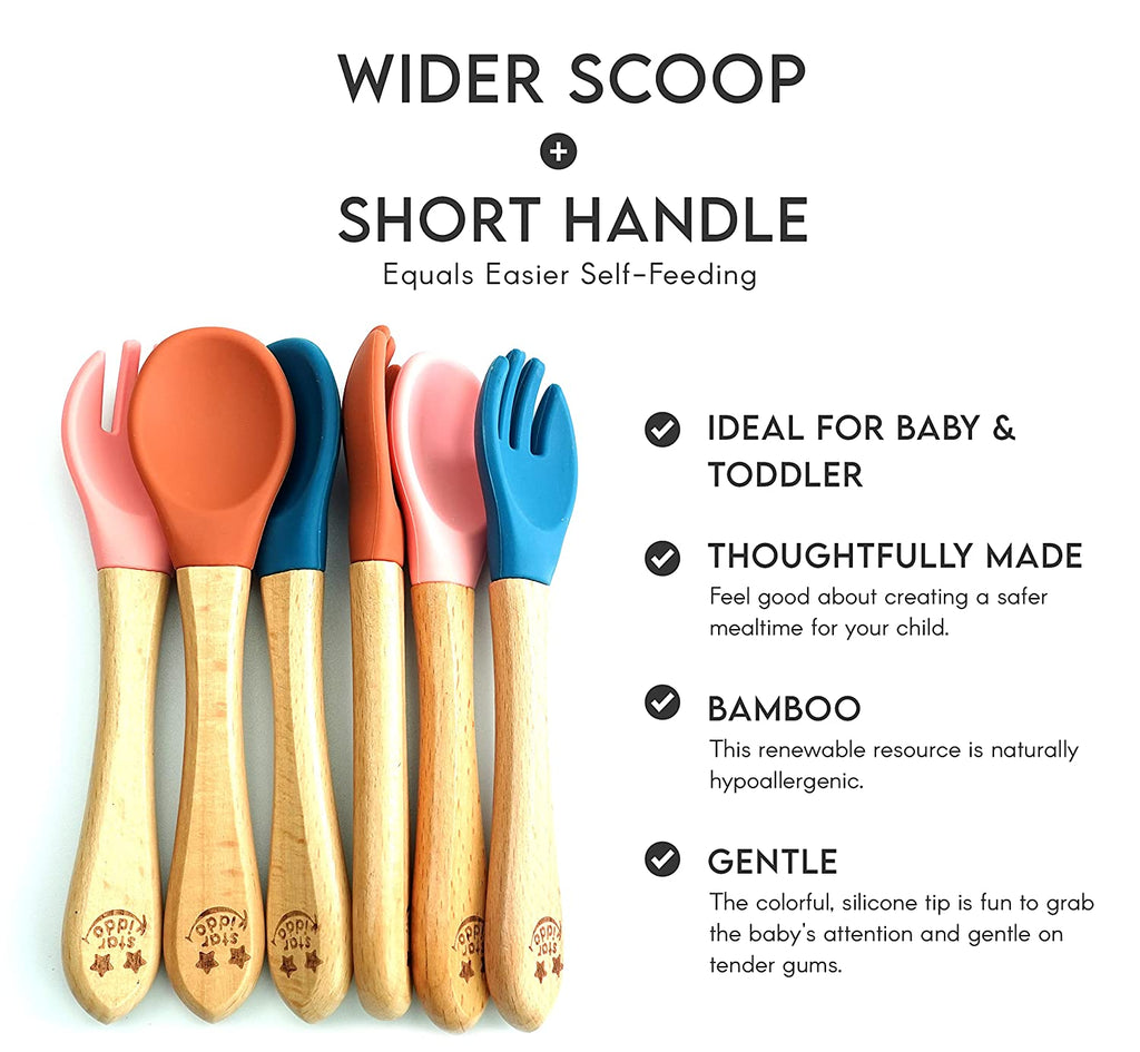 Bamboo & Silicone Spoons Sets