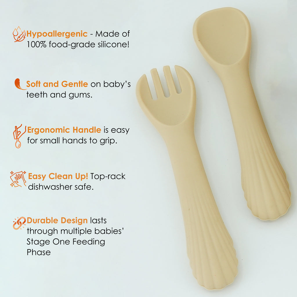 silicone spoon and fork for infants